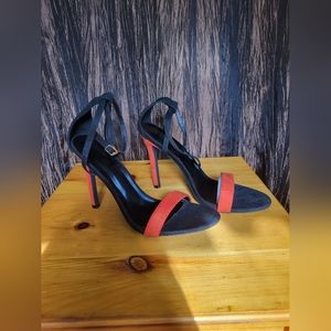 Colorblock Stiletto Heeled Ankle Strap Sandals size 9.5